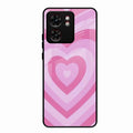 Latte Love Patter Glass Case Cover - Pink For Motorola Edge 40