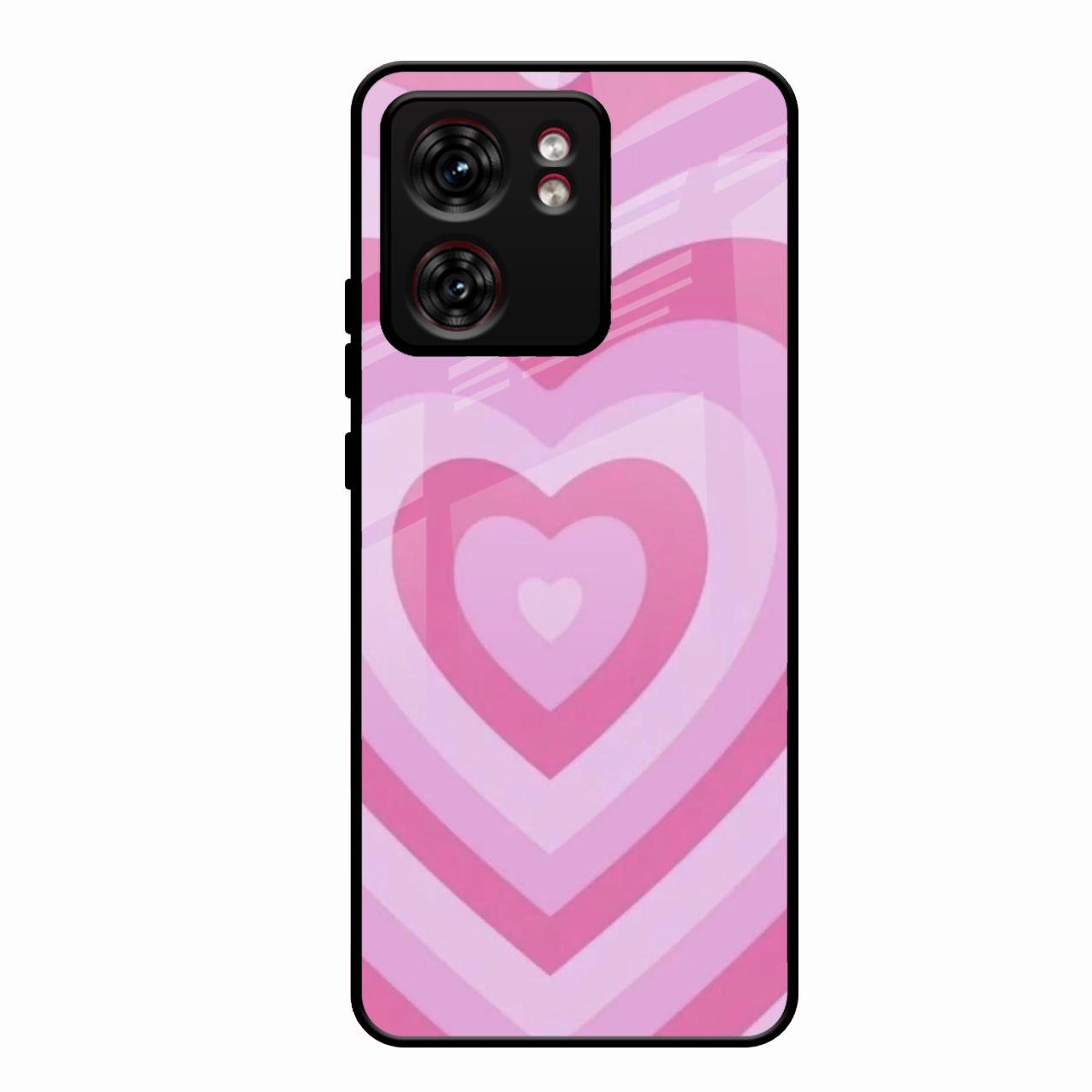 Latte Love Patter Glass Case Cover - Pink For Motorola Edge 40