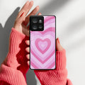 Latte Love Patter Glass Case Cover - Pink For Motorola - ShopOnCliQ