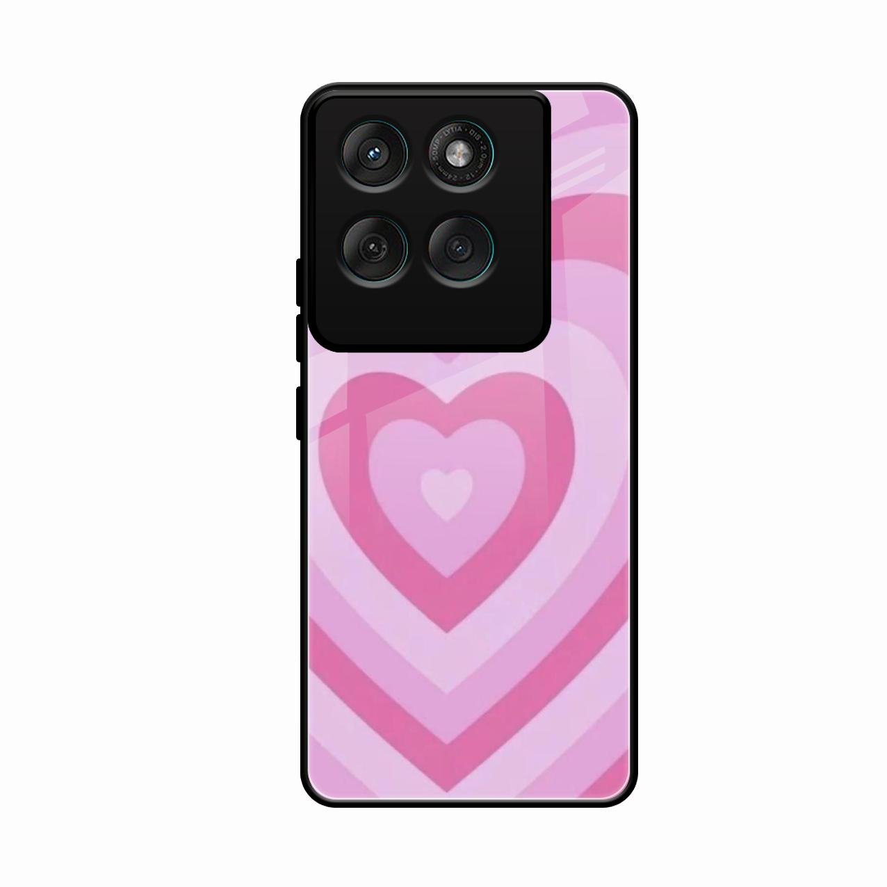 Latte Love Patter Glass Case Cover - Pink For Motorola Edge 60 Pro 5G