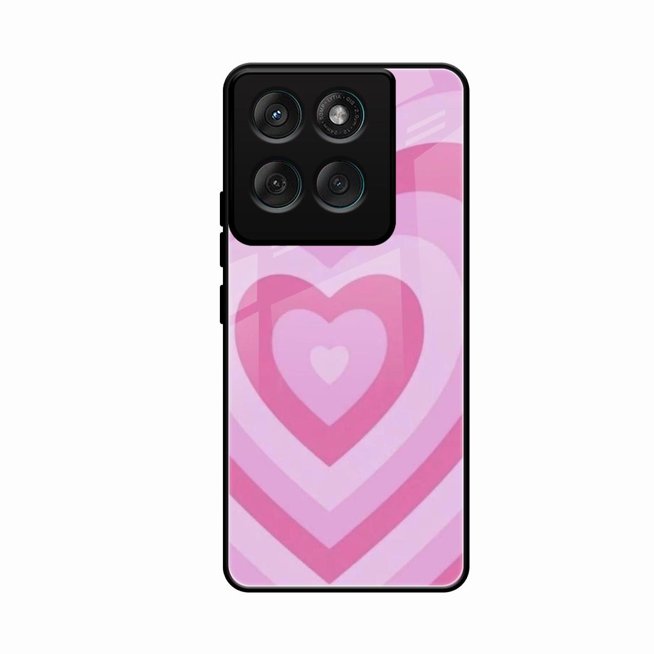 Latte Love Patter Glass Case Cover - Pink For Motorola Edge 60 Stylus 5G