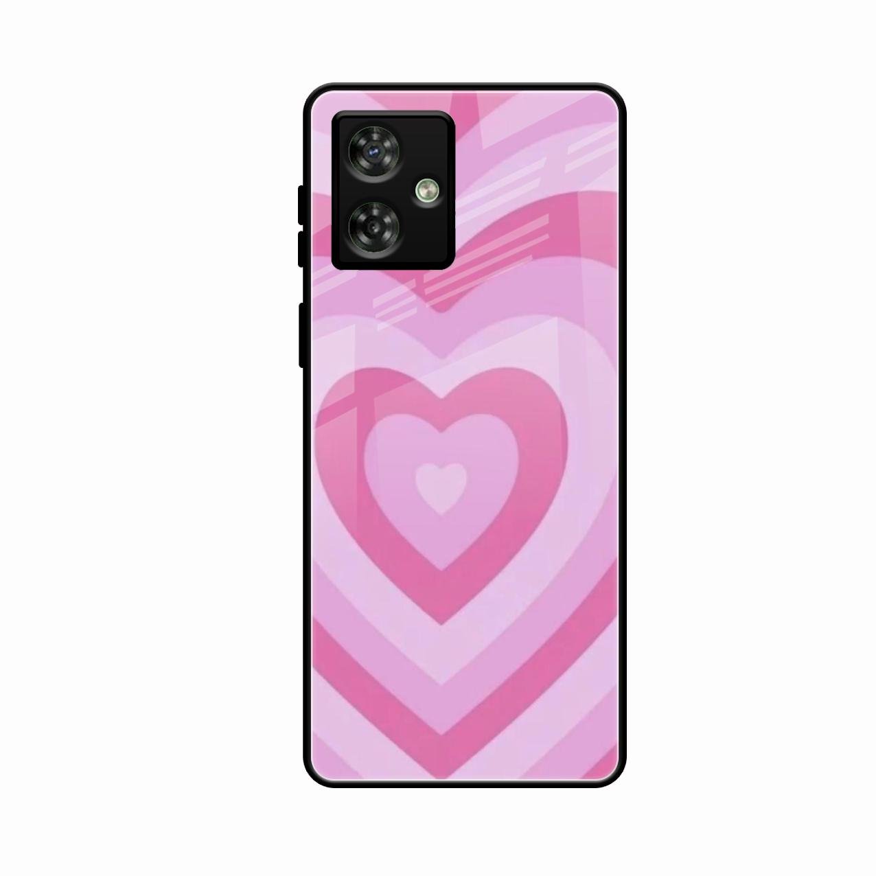 Latte Love Patter Glass Case Cover - Pink For Motorola G64 5G