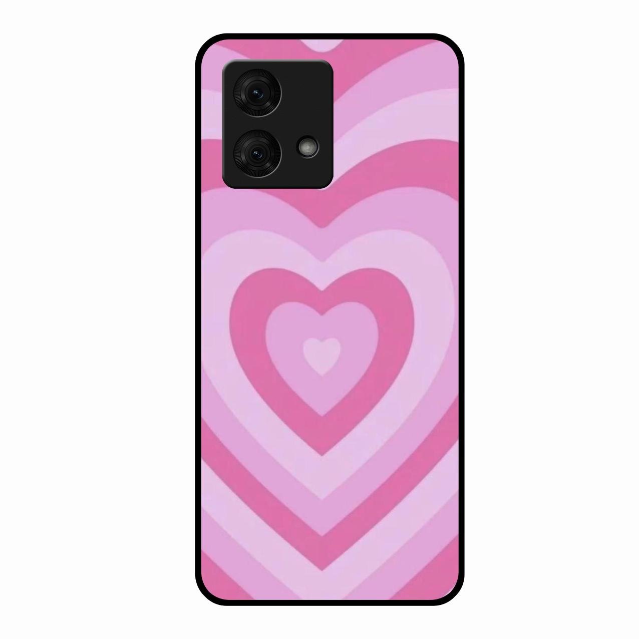 Latte Love Patter Glass Case Cover - Pink For Motorola g84 5G