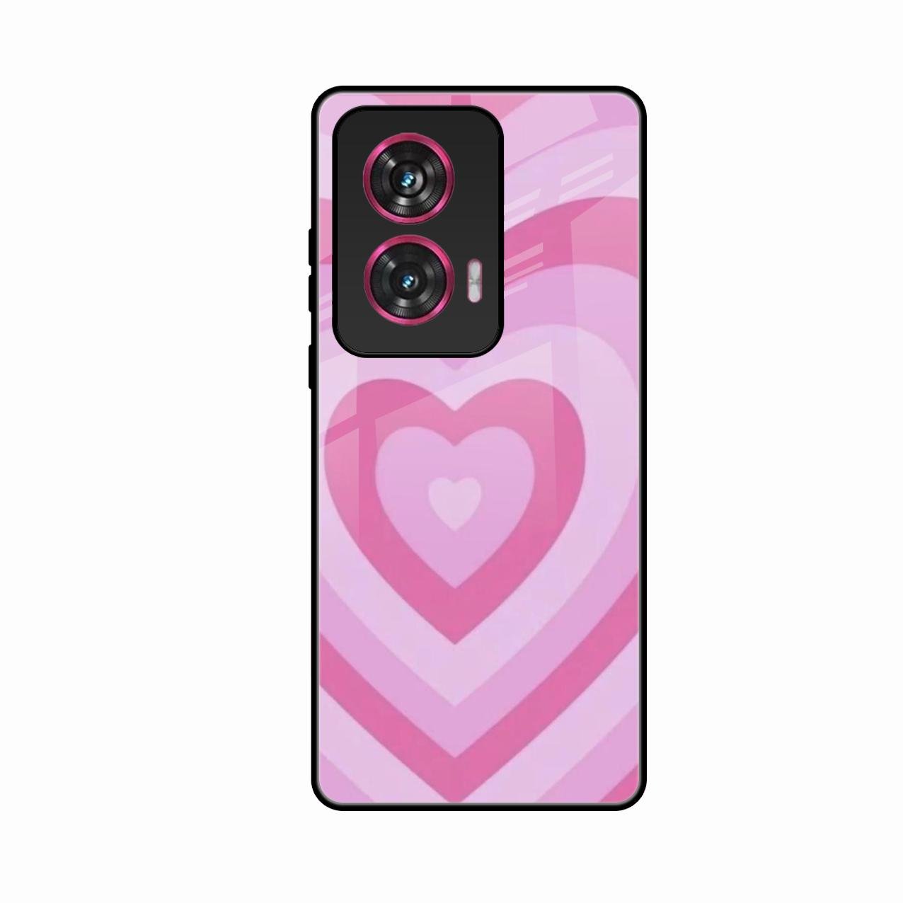 Latte Love Patter Glass Case Cover - Pink For Motorola G85 5G
