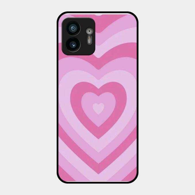 Latte Love Patter Glass Case Cover - Pink For Nothing Phone 2