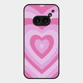 Latte Love Patter Glass Case Cover - Pink For Nothing Phone 2A 5G