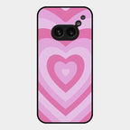 Latte Love Patter Glass Case Cover - Pink For Nothing Phone 2A 5G