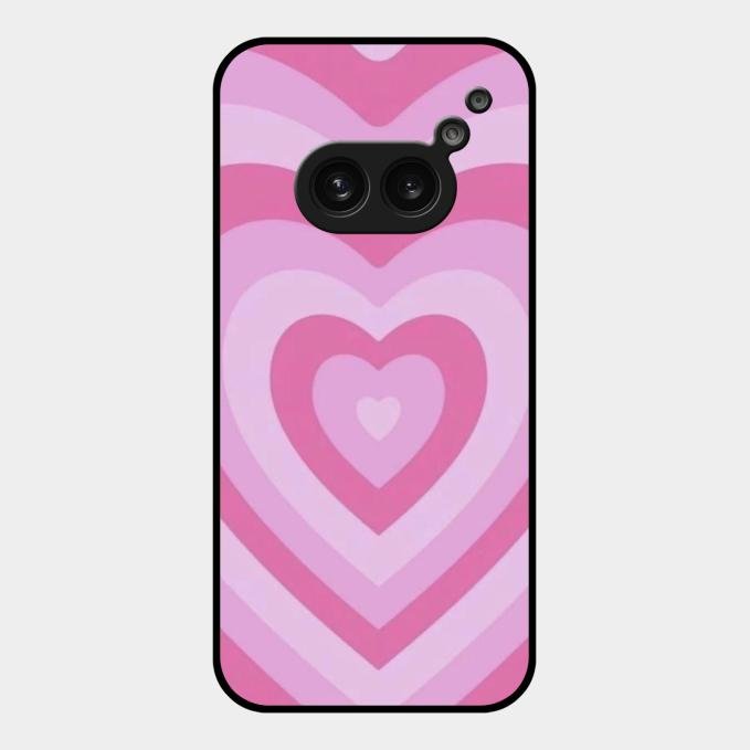Latte Love Patter Glass Case Cover - Pink For Nothing Phone 2A 5G