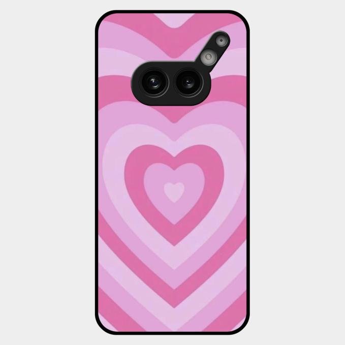 Latte Love Patter Glass Case Cover - Pink For Nothing Phone 2A Plus