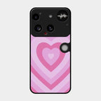 Latte Love Patter Glass Case Cover - Pink For Nothing Phone 3 5G