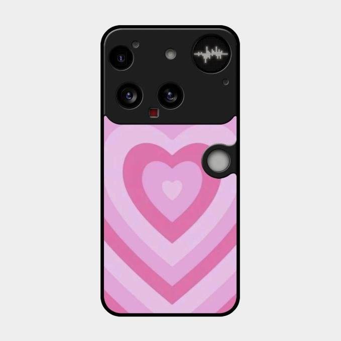Latte Love Patter Glass Case Cover - Pink For Nothing Phone 3 5G