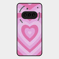 Latte Love Patter Glass Case Cover - Pink For Nothing Phone 3A 5G
