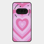 Latte Love Patter Glass Case Cover - Pink For Nothing Phone 3A 5G