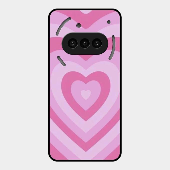 Latte Love Patter Glass Case Cover - Pink For Nothing Phone 3A 5G