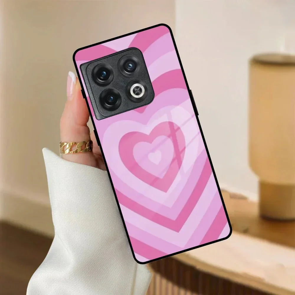 Latte Love Patter Glass Case Cover - Pink For OnePlus - ShopOnCliQ