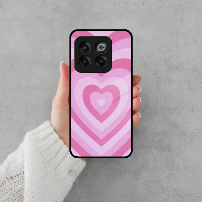 Latte Love Patter Glass Case Cover - Pink For OnePlus - ShopOnCliQ