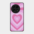 Latte Love Patter Glass Case Cover - Pink For Oneplus 13 5G