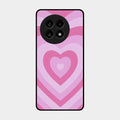 Latte Love Patter Glass Case Cover - Pink For Oneplus 13R 5G