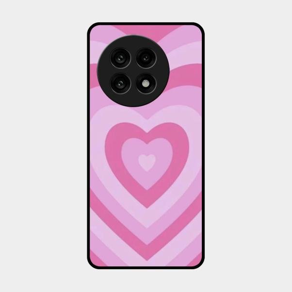 Latte Love Patter Glass Case Cover - Pink For Oneplus 13R 5G