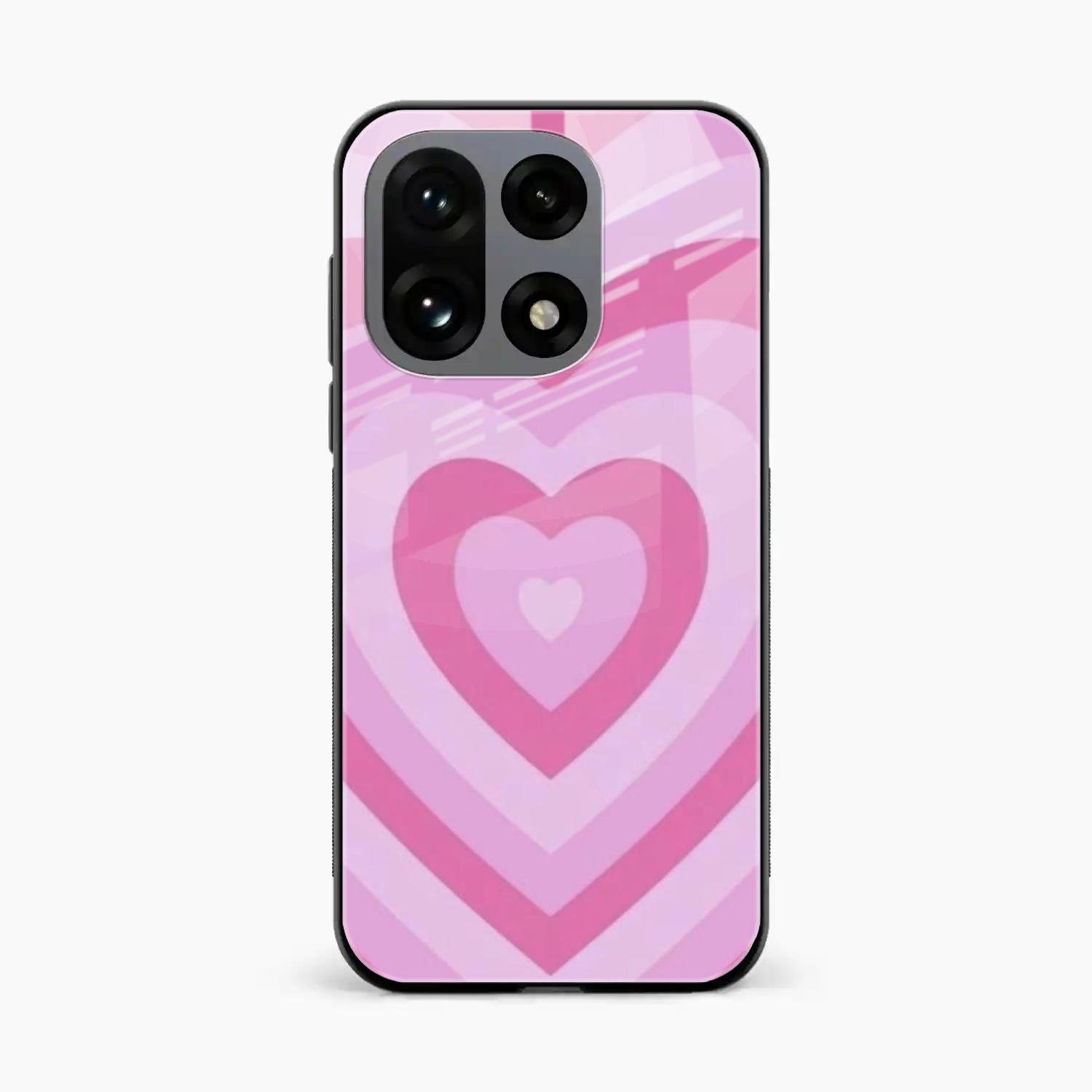 Latte Love Patter Glass Case Cover - Pink For OnePlus 15 5G