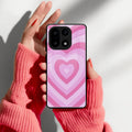 Latte Love Patter Glass Case Cover - Pink For OnePlus 15 5G