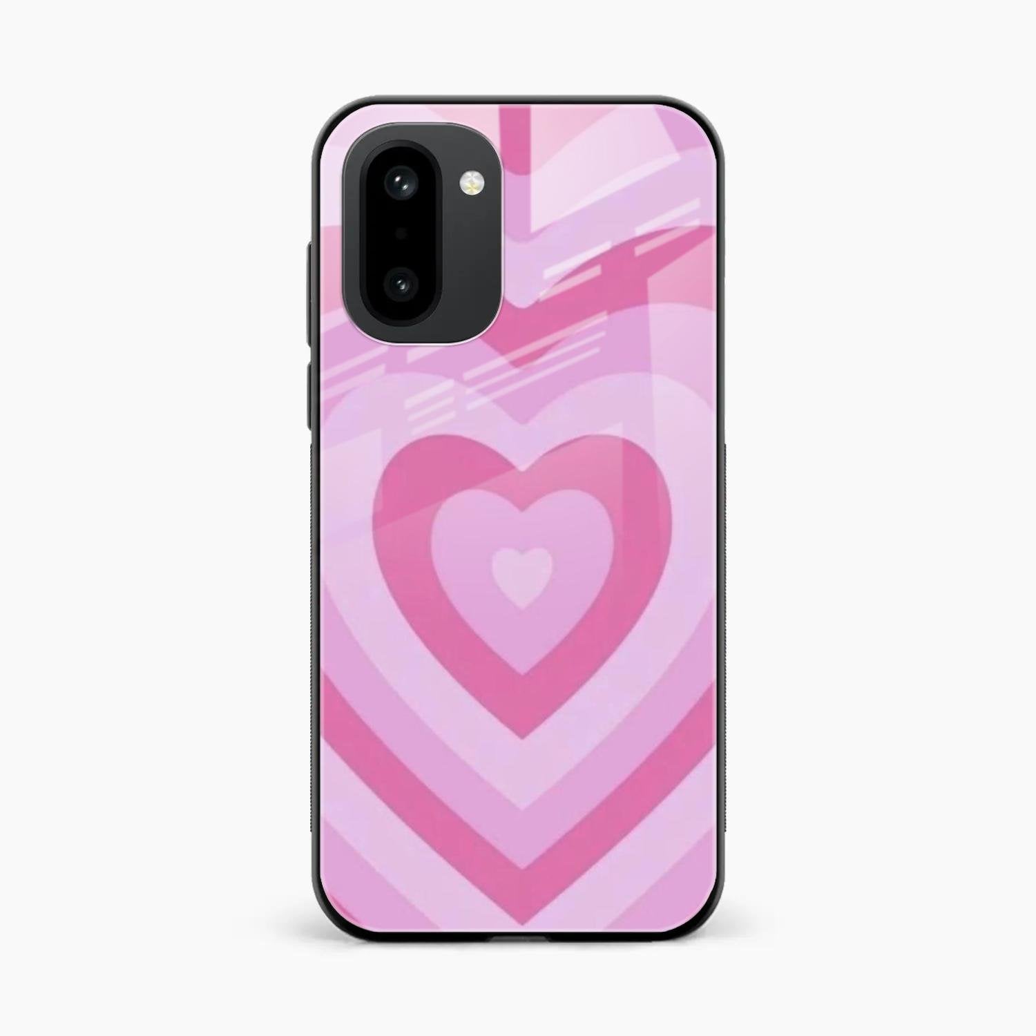 Latte Love Patter Glass Case Cover - Pink For OnePlus 15R 5G