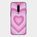 Latte Love Patter Glass Case Cover - Pink For Oneplus 7 Pro