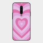 Latte Love Patter Glass Case Cover - Pink For Oneplus 7 Pro
