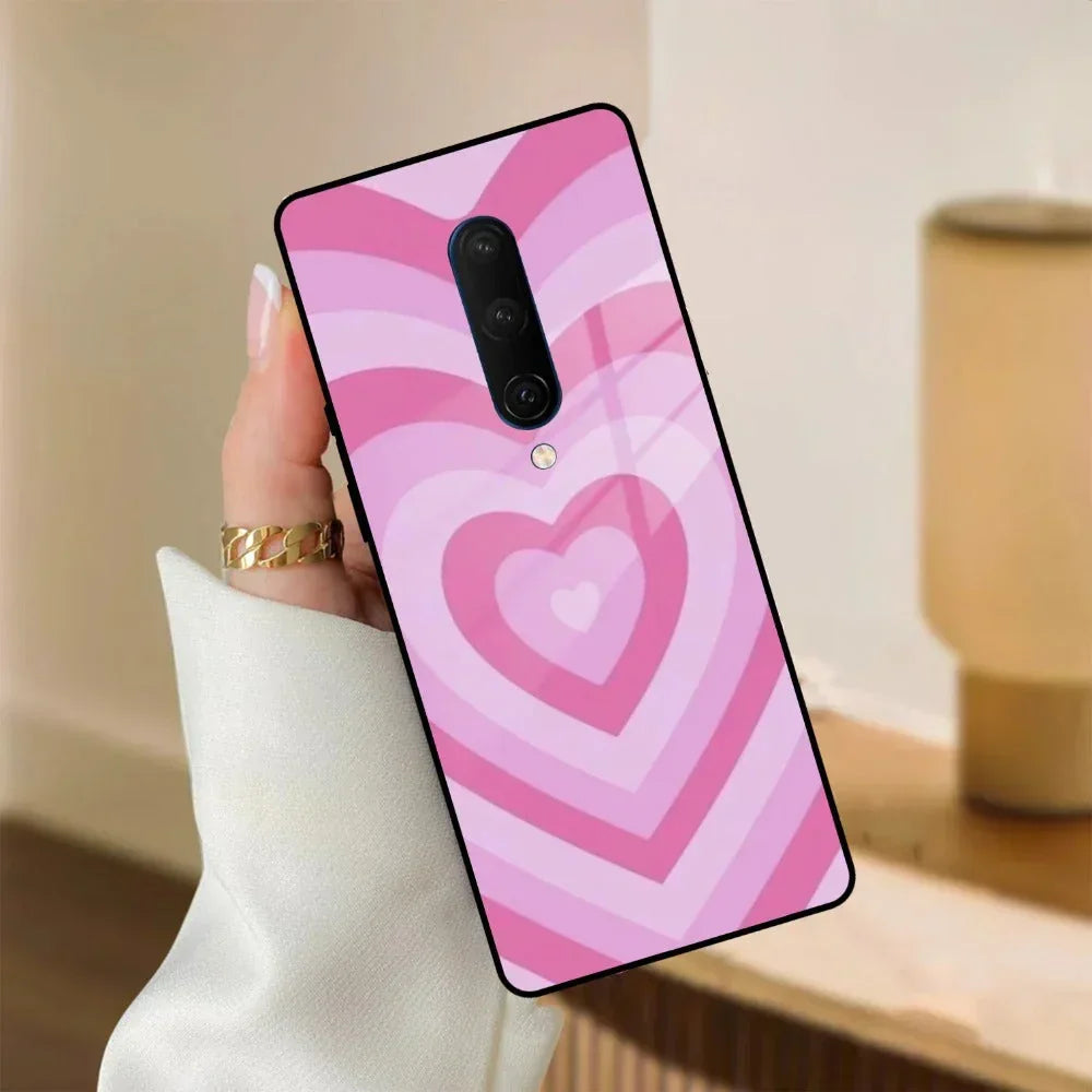 Latte Love Patter Glass Case Cover - Pink For OnePlus - ShopOnCliQ