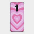 Latte Love Patter Glass Case Cover - Pink For Oneplus 7T Pro
