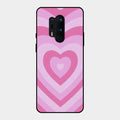 Latte Love Patter Glass Case Cover - Pink For Oneplus 8 Pro