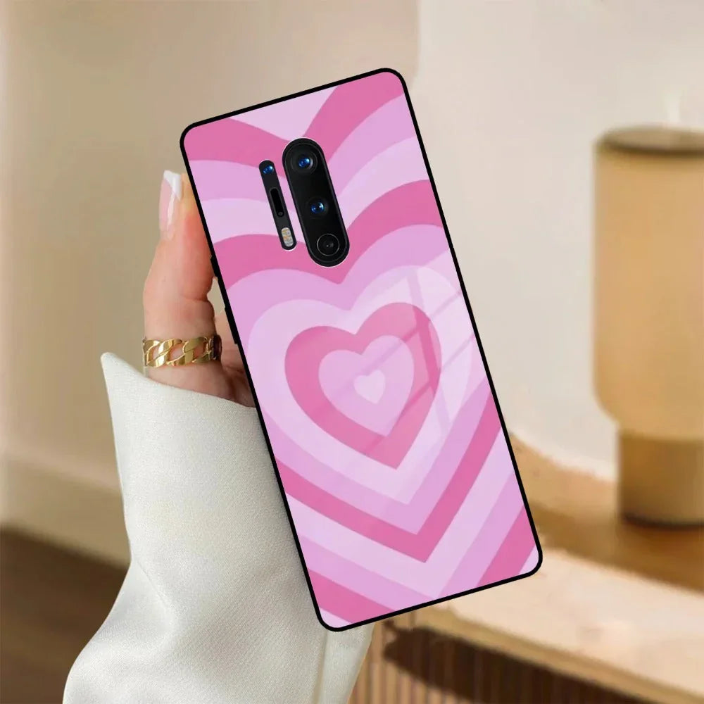 Latte Love Patter Glass Case Cover - Pink For OnePlus - ShopOnCliQ