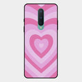 Latte Love Patter Glass Case Cover - Pink For Oneplus 8