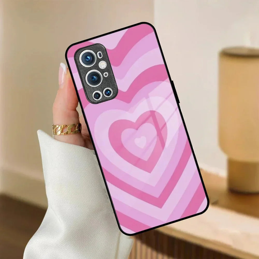 Latte Love Patter Glass Case Cover - Pink For OnePlus - ShopOnCliQ