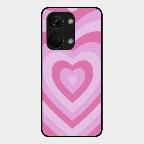 Latte Love Patter Glass Case Cover - Pink For Oneplus Nord 3 5G