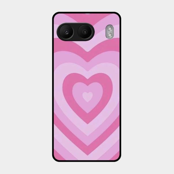 Latte Love Patter Glass Case Cover - Pink For Oneplus Nord 4 5G