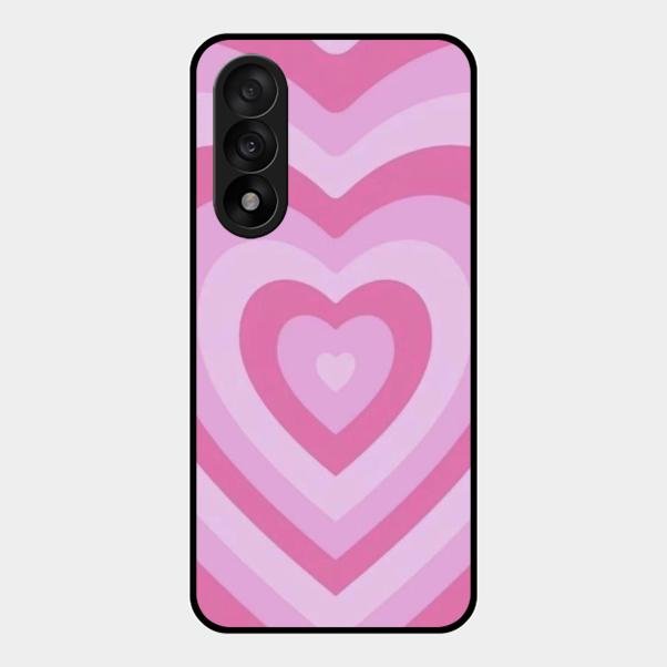 Latte Love Patter Glass Case Cover - Pink For Oneplus Nord 5 5G