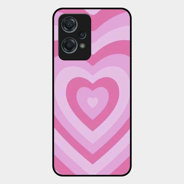 Latte Love Patter Glass Case Cover - Pink For Oneplus Nord Ce 2 Lite 5G