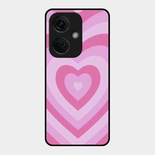 Latte Love Patter Glass Case Cover - Pink For Oneplus Nord Ce 3 5G