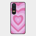 Latte Love Patter Glass Case Cover - Pink For Oneplus Nord Ce 4 Lite 5G