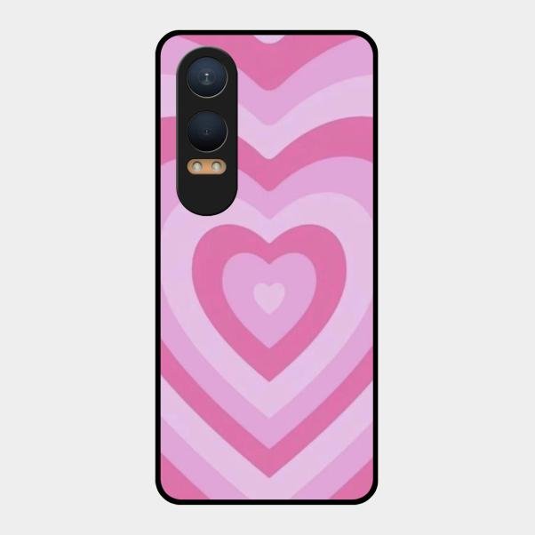 Latte Love Patter Glass Case Cover - Pink For Oneplus Nord Ce 4 Lite 5G