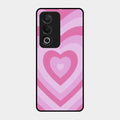 Latte Love Patter Glass Case Cover - Pink For Oppo A3 Pro 5G