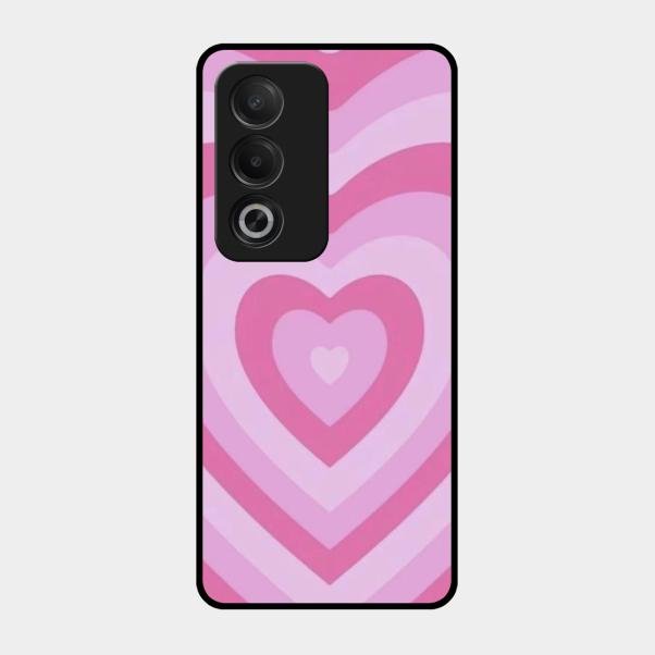 Latte Love Patter Glass Case Cover - Pink For Oppo A3 Pro 5G