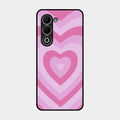 Latte Love Patter Glass Case Cover - Pink For Oppo A5 5G