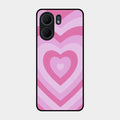 Latte Love Patter Glass Case Cover - Pink For Oppo A5X 5G