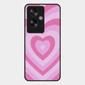 Latte Love Patter Glass Case Cover - Pink For Oppo A79 5G
