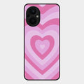 Latte Love Patter Glass Case Cover - Pink For Oppo F21 Pro 5G