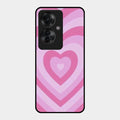 Latte Love Patter Glass Case Cover - Pink For Oppo F25 Pro 5G