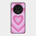 Latte Love Patter Glass Case Cover - Pink For Oppo F27 5G
