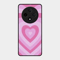 Latte Love Patter Glass Case Cover - Pink For Oppo F27 Pro Plus 5G
